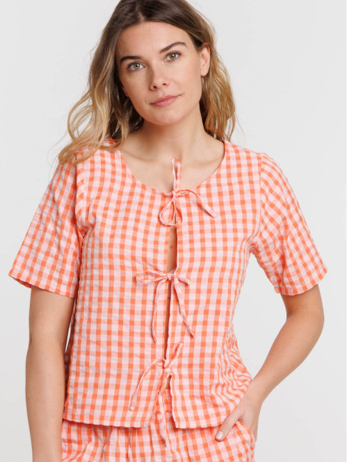 Blouse réversible vichy...