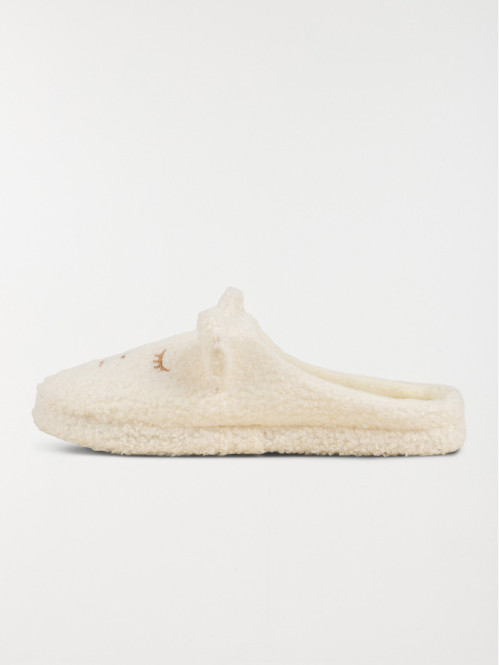 Chaussons blancs souris femme (36-41)