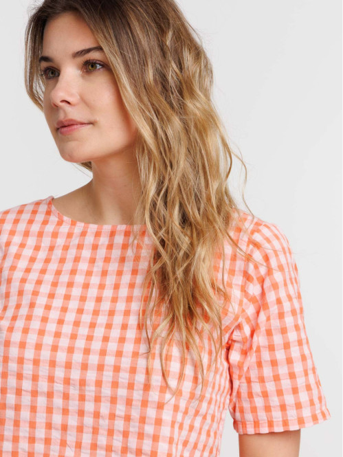 Blouse réversible vichy...