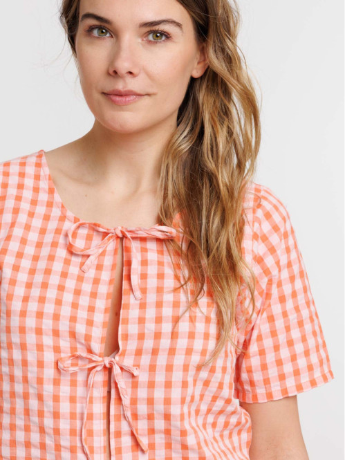 Blouse réversible vichy...