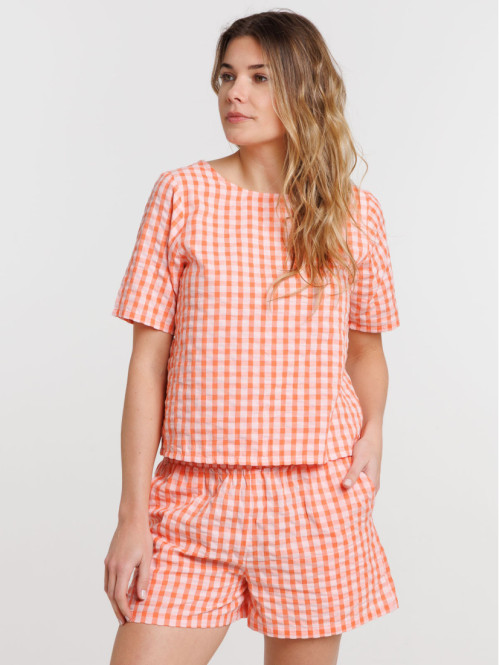 Blouse réversible vichy...