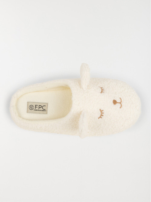 Chaussons blancs souris femme (36-41)