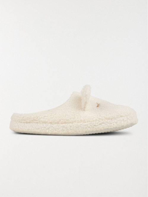 Chaussons blancs souris femme (36-41)