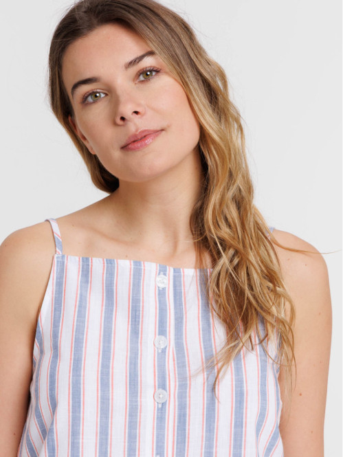 Top rayé bretelles femme