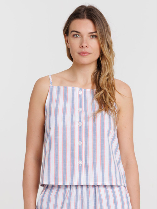 Top rayé bretelles femme