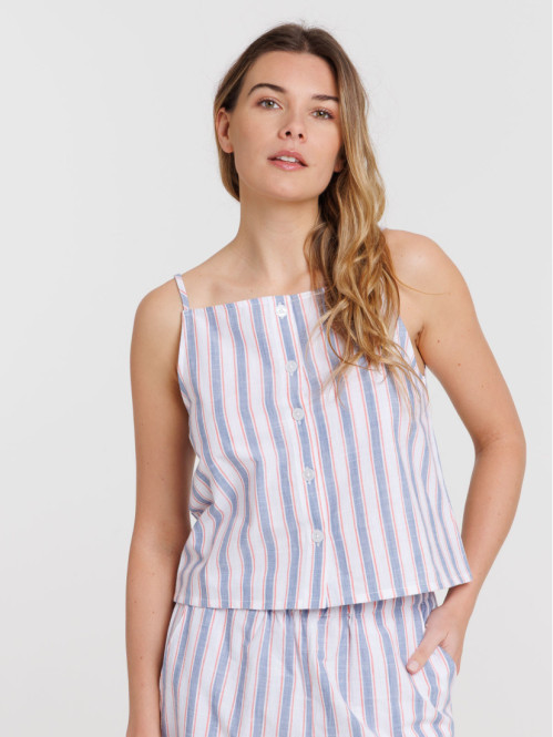 Top rayé bretelles femme