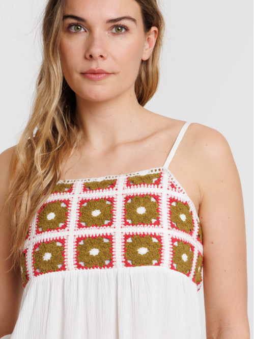 Top à bretelles macramé...