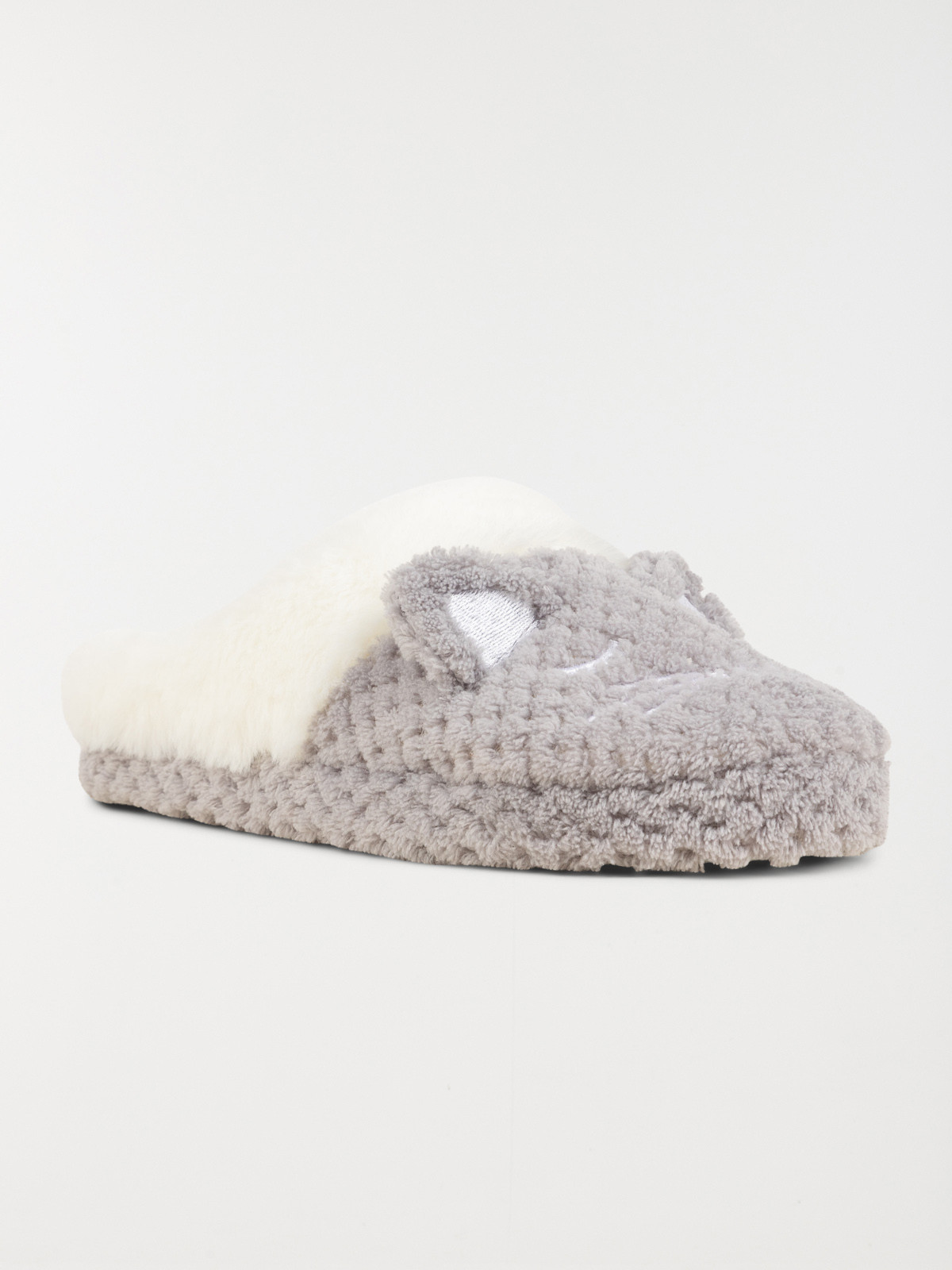 Chaussons gris chat femme (36-41)