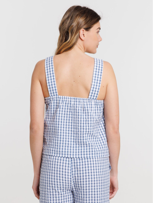 Top vichy à bretelles femme