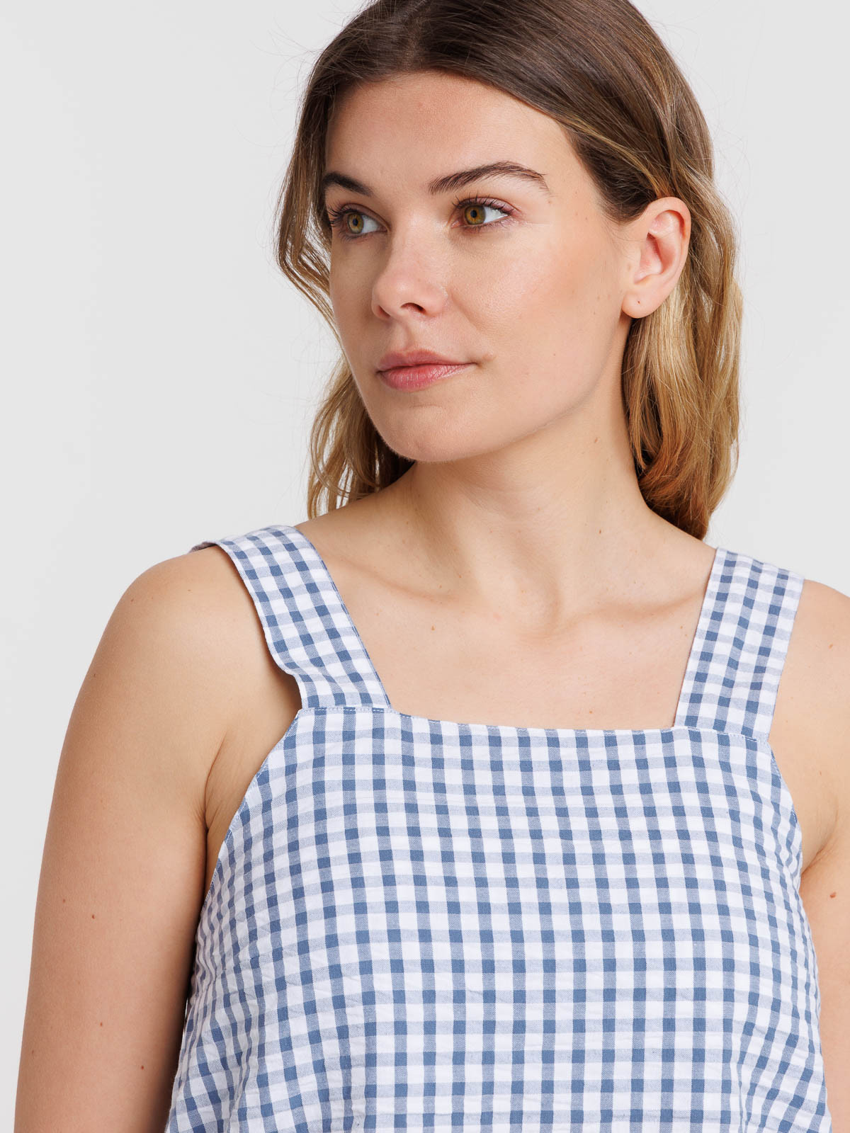 Top vichy à bretelles femme