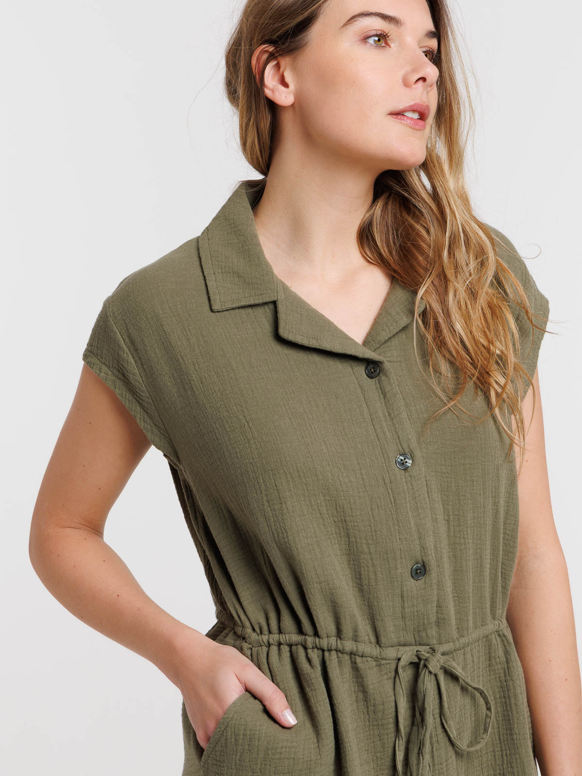 Combinaison courte gaze de coton femme