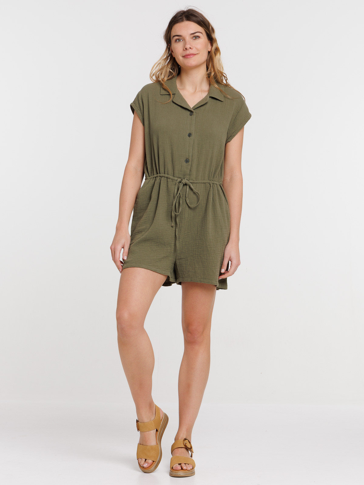 Combinaison courte gaze de coton femme