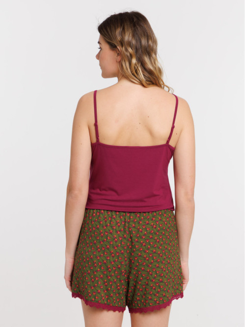 Pyjashort motif floral femme