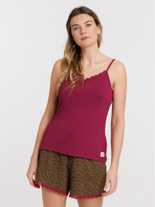 Pyjashort motif floral femme