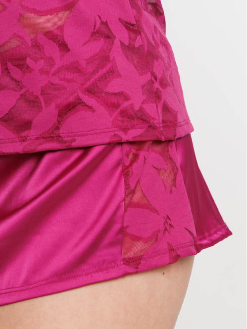 Pyjashort dentelle plum femme