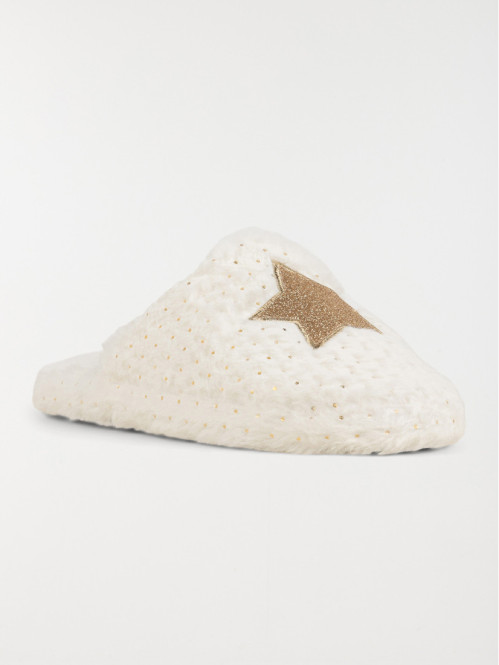 Chaussons blancs étoile femme (36-41)