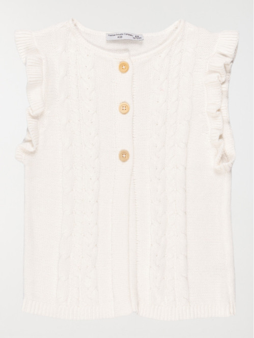 Gilet sans manches écru...