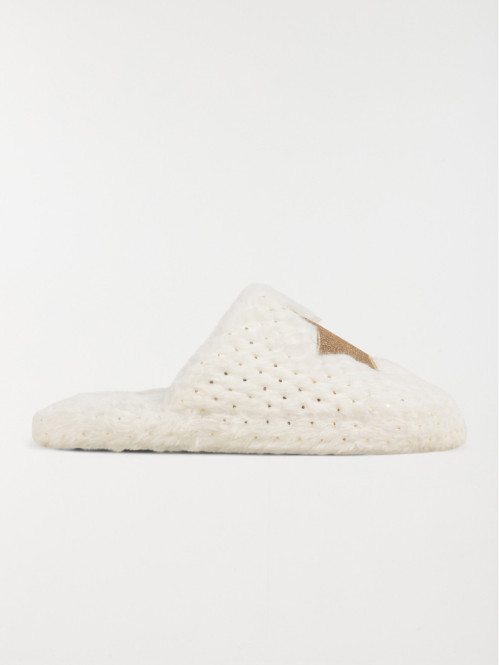 Chaussons blancs étoile femme (36-41)