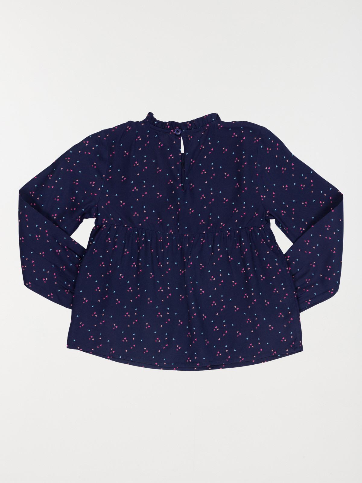 Blouse bleu officier motif fille (3-12A)