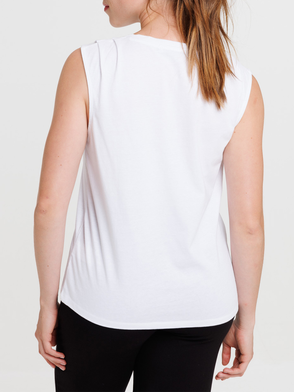 Débardeur blanc sans manches femme