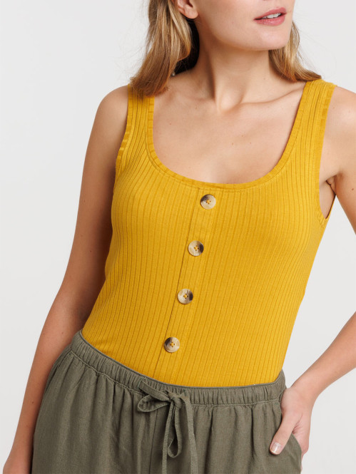 Débardeur boutons jaune...