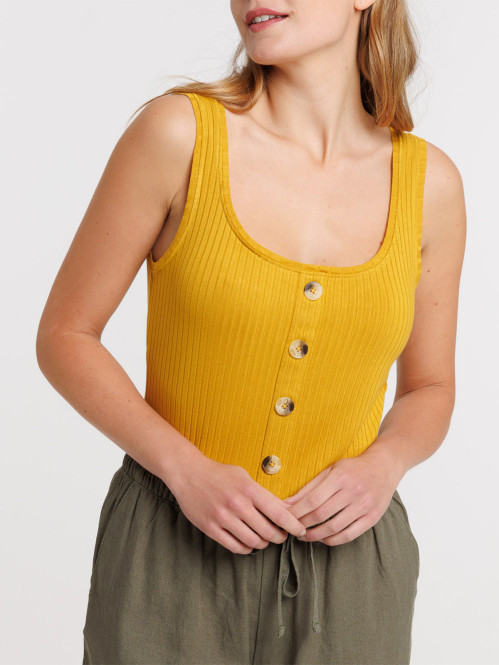 Débardeur boutons jaune...
