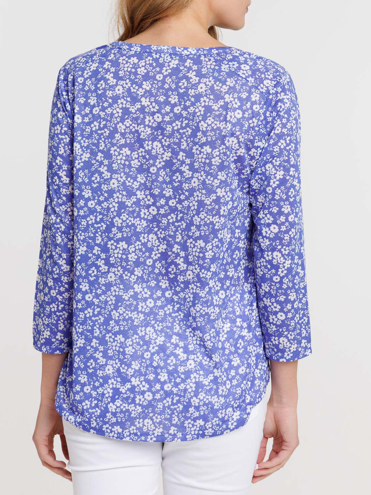 T-shirt manches 3/4 fleuri femme