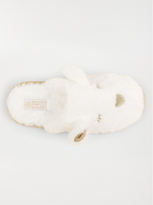 Chaussons blancs souris femme (36-41) Chaussons blancs souris femme (36-41)