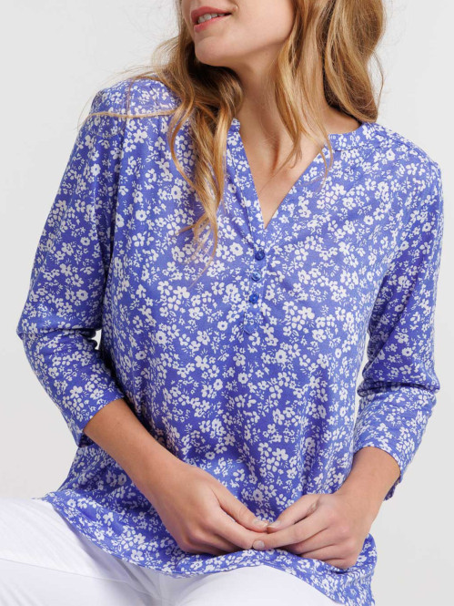 T-shirt manches 3/4 fleuri...