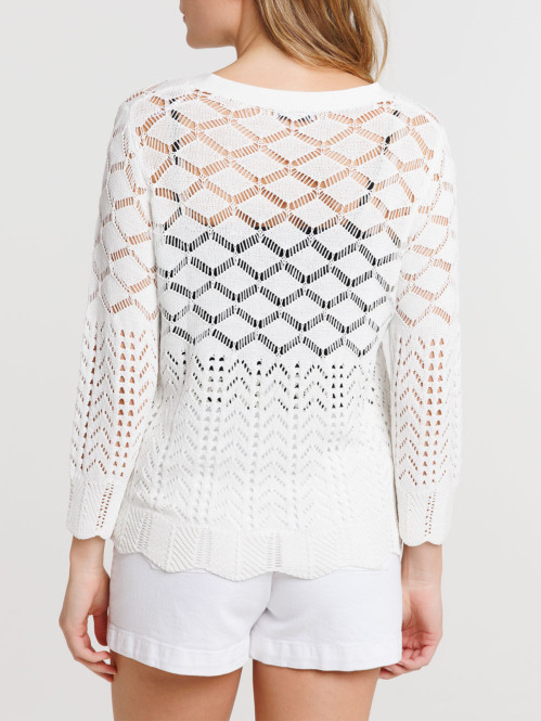 Gilet boutonné blanc cassé...