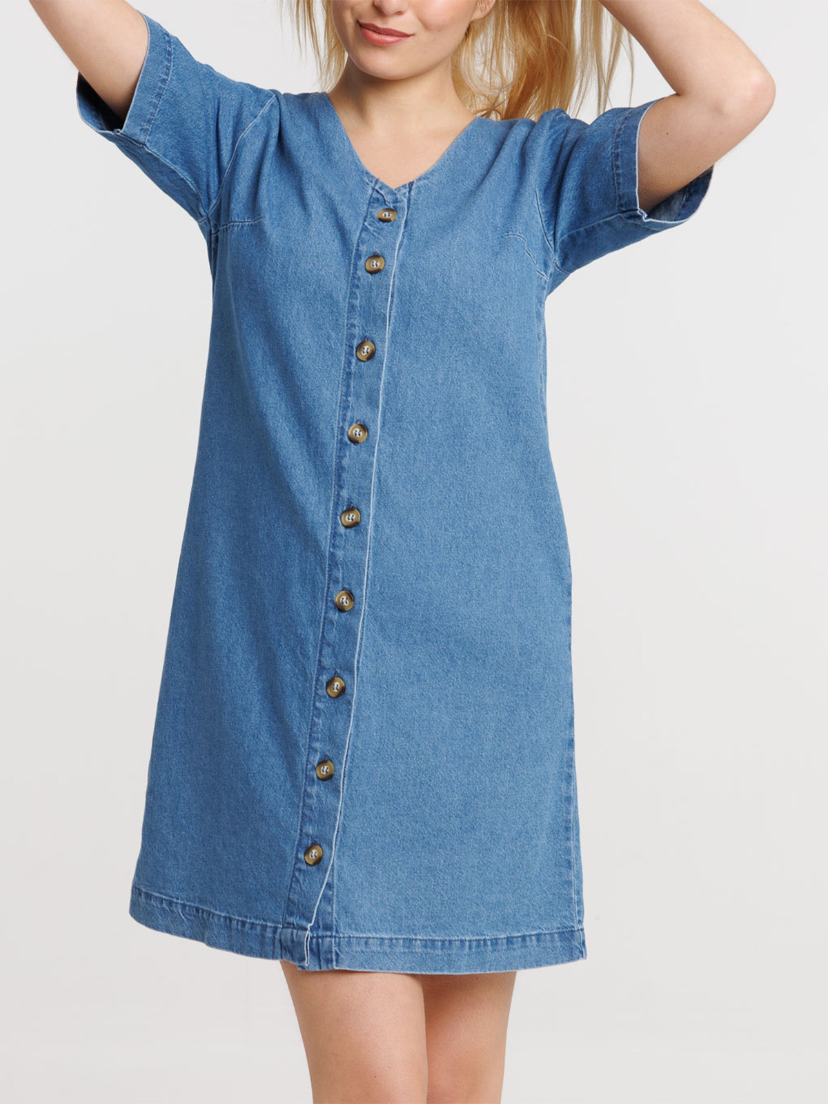 Robe denim stone coton femme