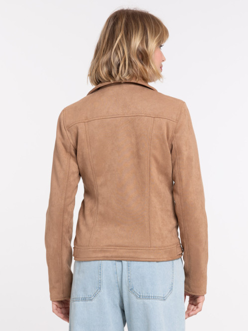 Veste biker suédine femme