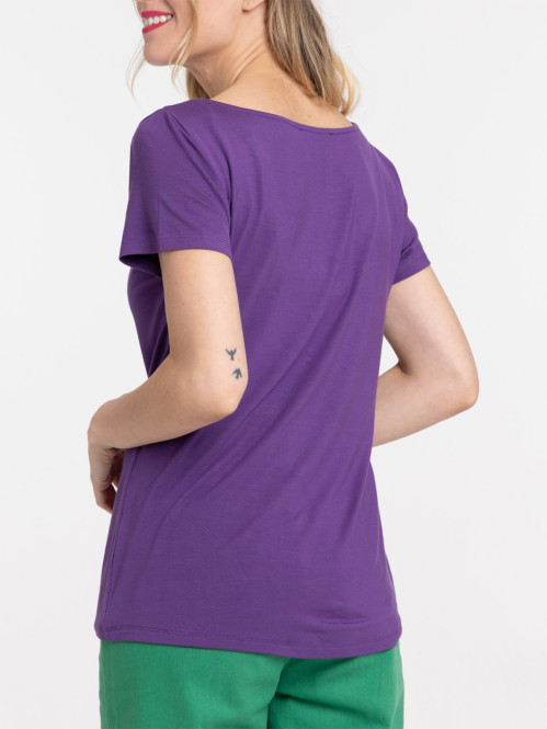 T-shirt col dentelle ultra...