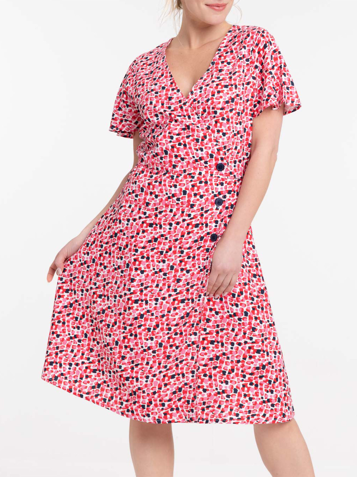 Robe imprimée boutonnée femme