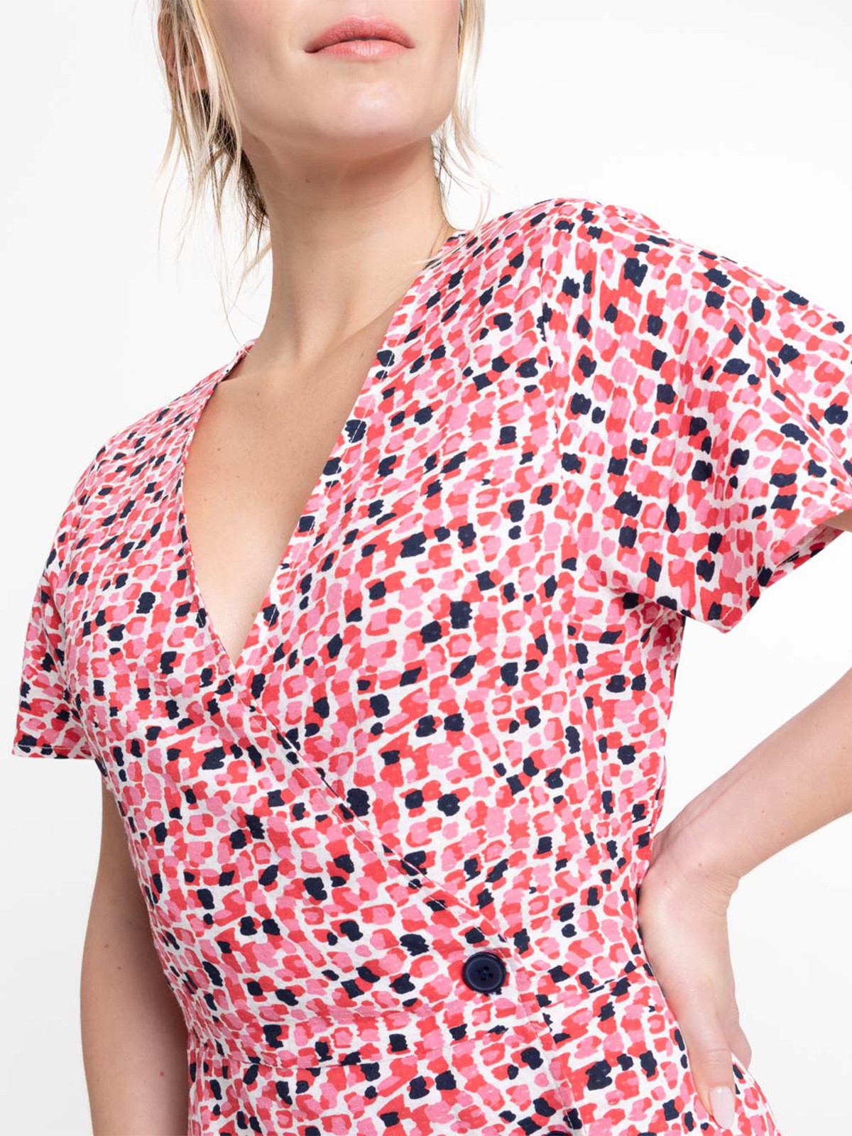 Robe imprimée boutonnée femme