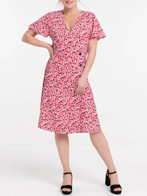 Robe imprimée boutonnée femme