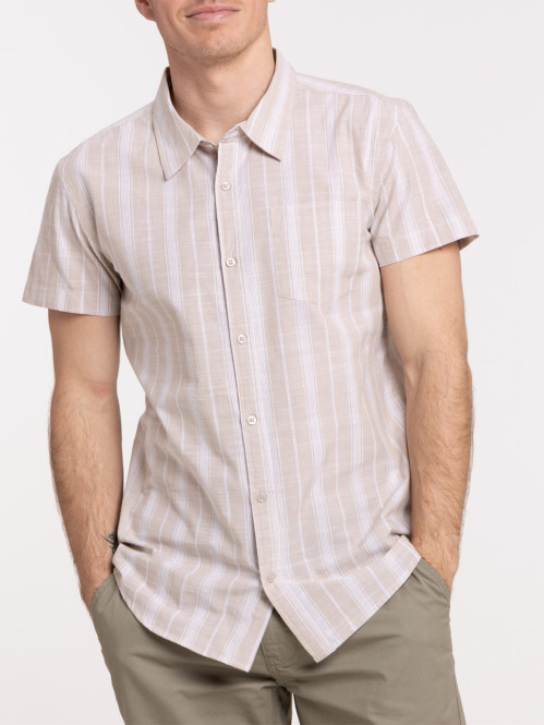 Chemisette sable rayée homme