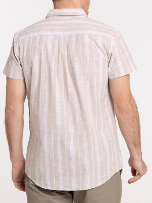 Chemisette sable rayée homme