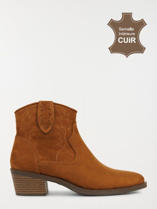 Bottines à talon femme camel (36-41)