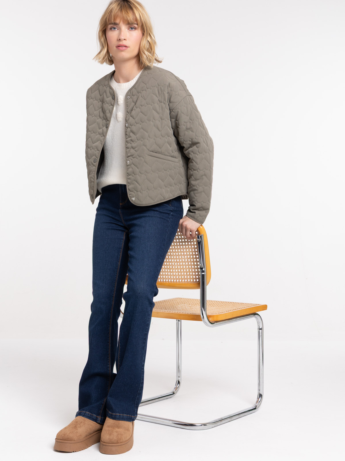 Veste matelassé coeur femme