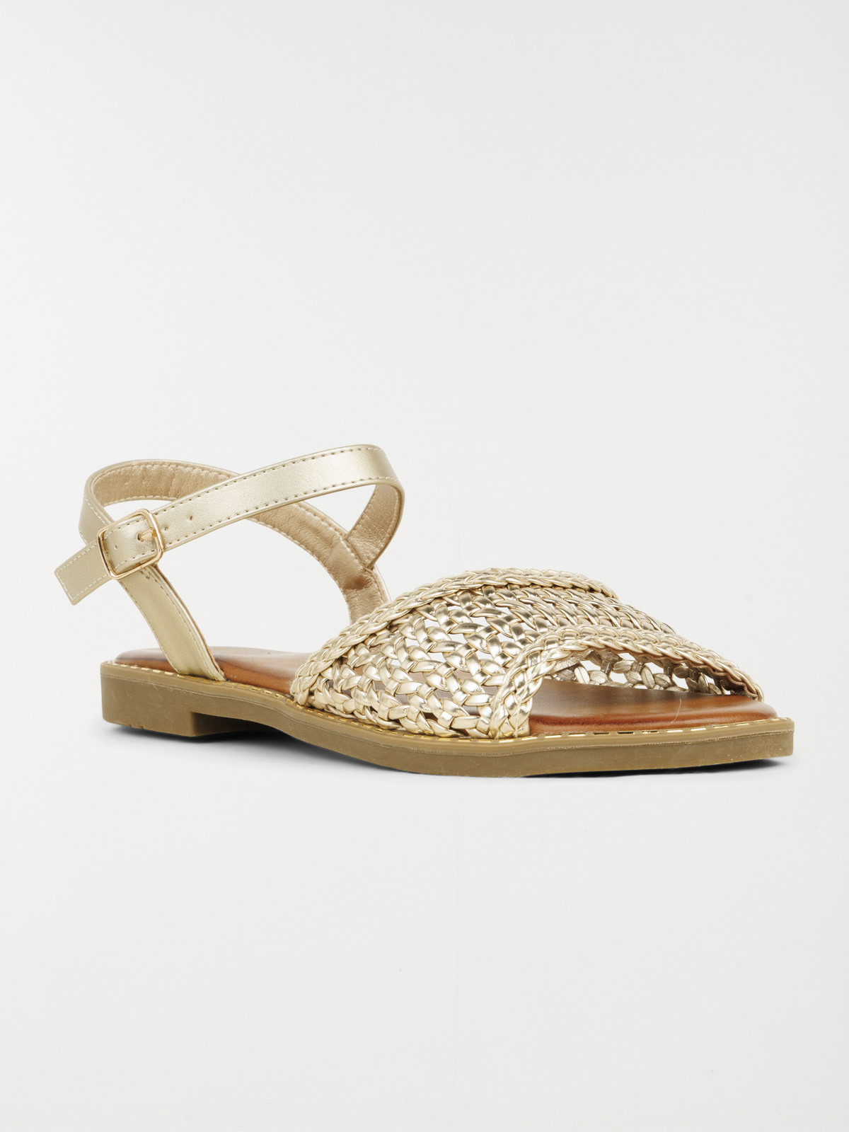 Sandales plates dorées femme (36-41)