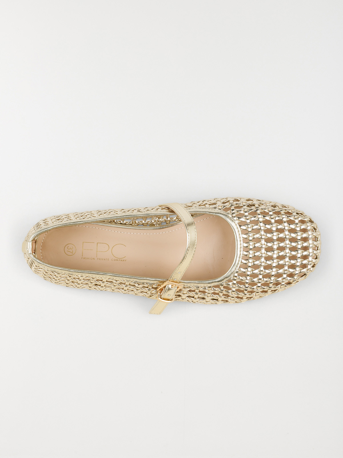 Ballerines dorées plates femme (36-41)