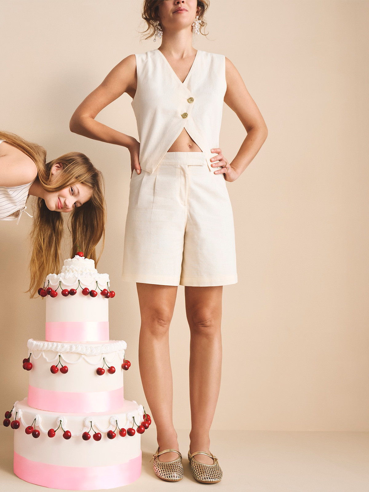 Bermuda cérémonie taille haute femme