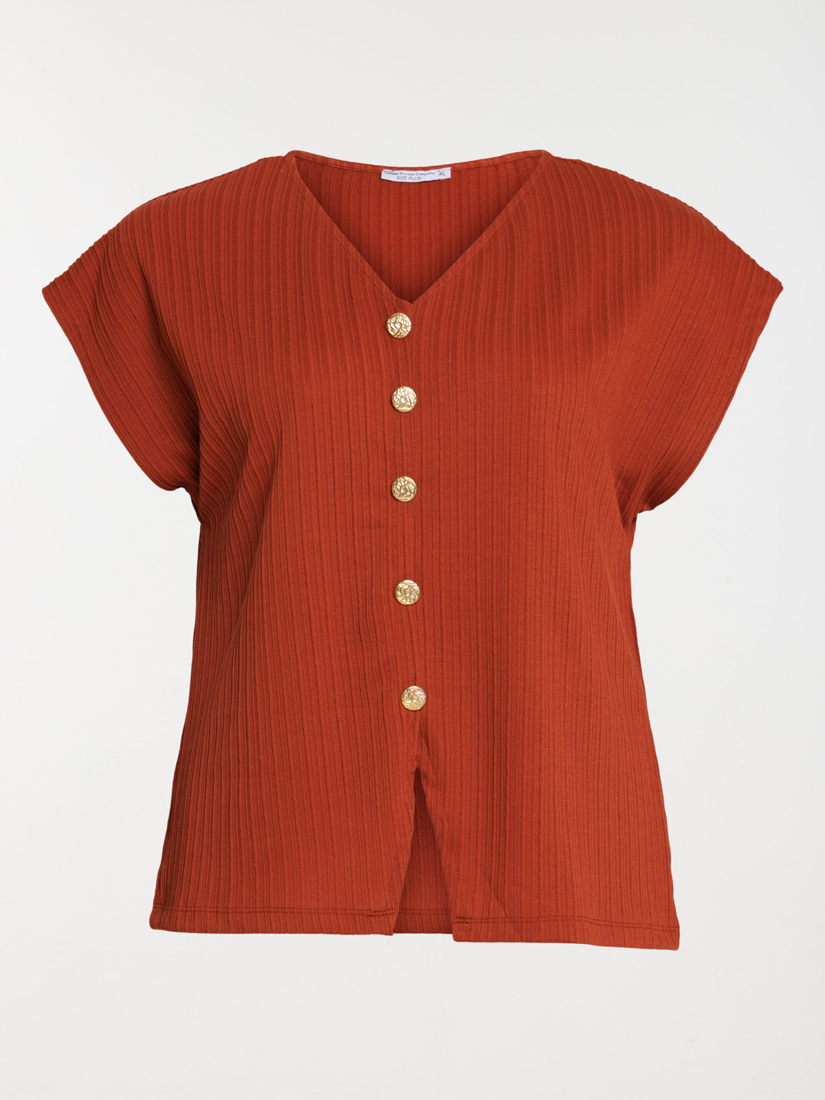 T-shirt boutons grande taille femme