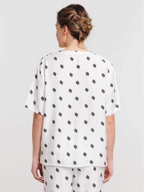 Blouse imprimée col...