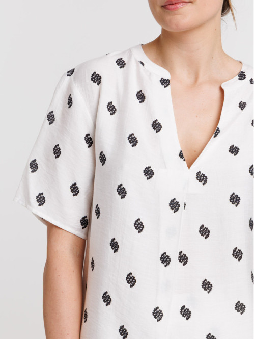 Blouse imprimée col...