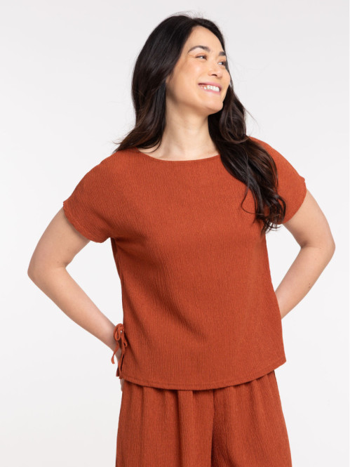 T-shirt noeuds côtés femme