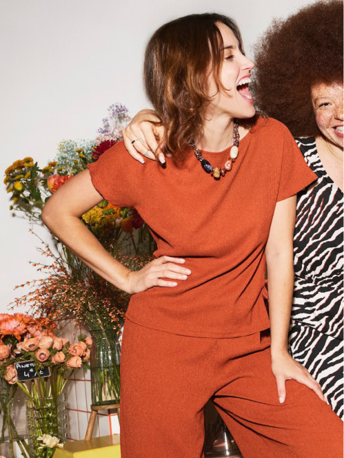 T-shirt noeuds côtés femme