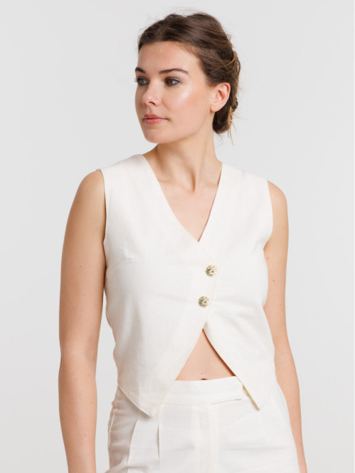 Gilet boutonné sans manches...