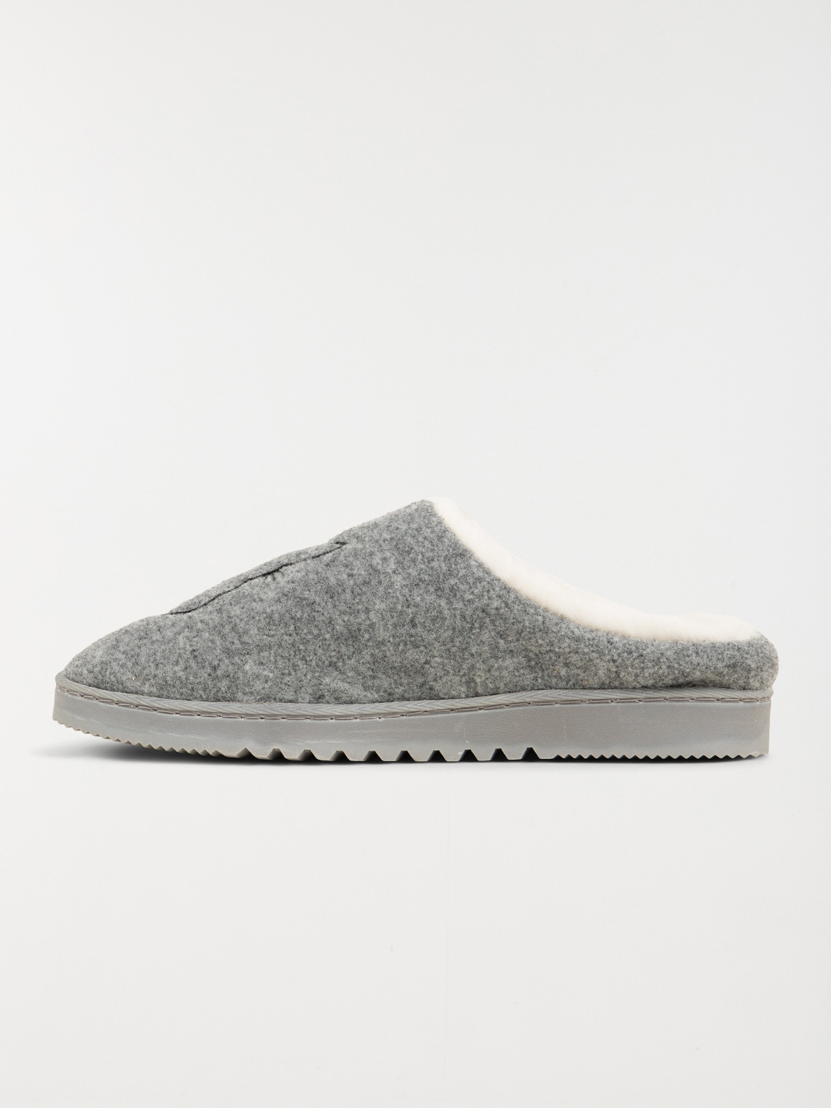 Mules grises lapin brodé femme (36-41)